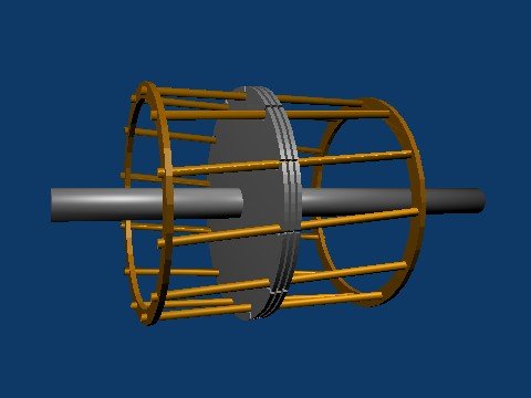 Induction motor diagram showing rotor and stator components